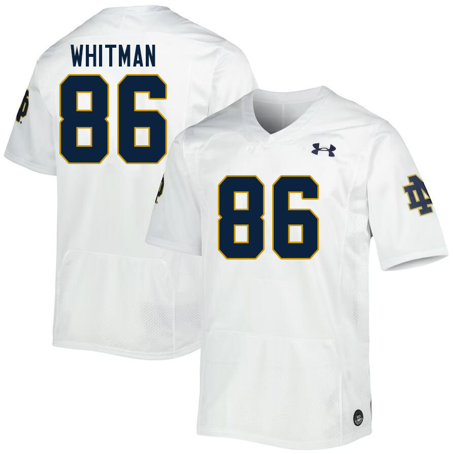Men #86 Alex Whitman Notre Dame Fighting Irish College Football Jerseys Stitched-White